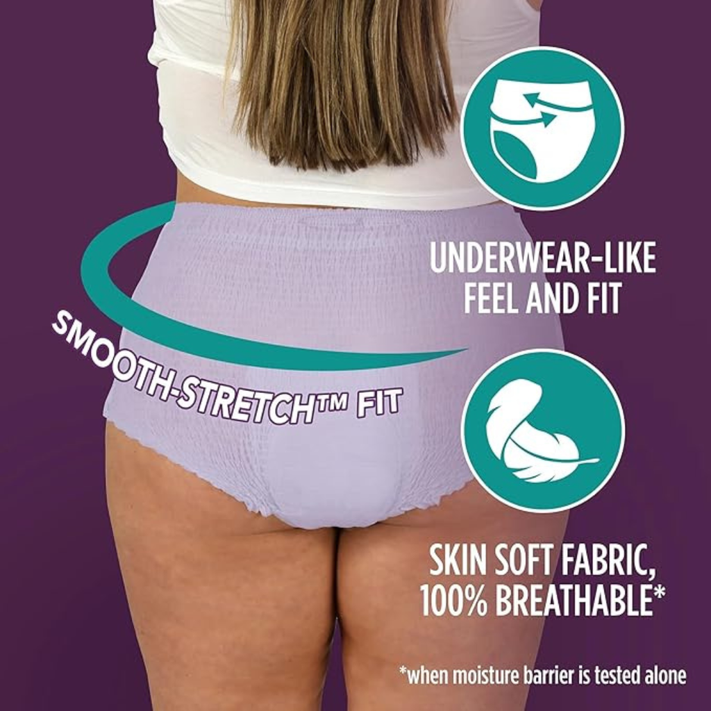 Assurance Women's Incontinence & Postpartum Underwear, S/M, Overnight Maximum Absorbency (16 Count), Samll/Medium, White