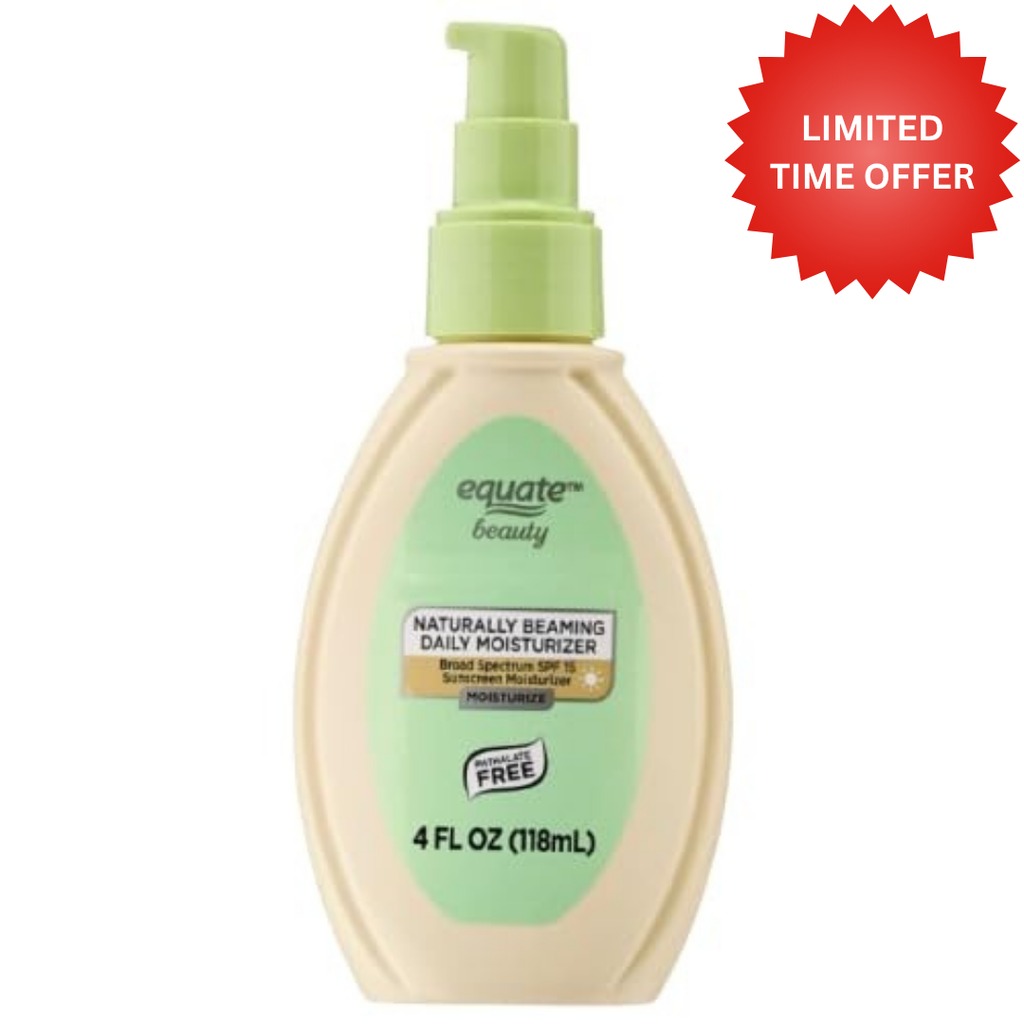 Equate Beauty Naturally Beaming Daily Moisturizer with Broad Spectrum SPF 15 Sunscreen, 4 FL OZ