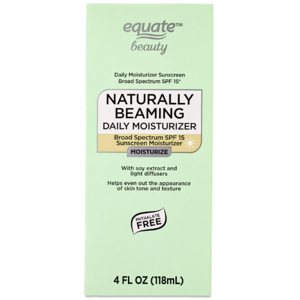 Equate Beauty Naturally Beaming Daily Moisturizer with Broad Spectrum SPF 15 Sunscreen, 4 FL OZ