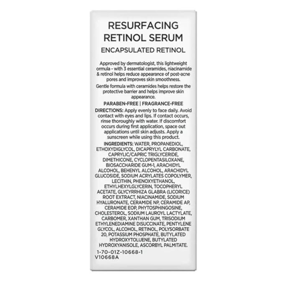 Equate Beauty Resurfacing Retinol Serum, Moisturize, with Ceramides and Niacinamide, 1 FL OZ