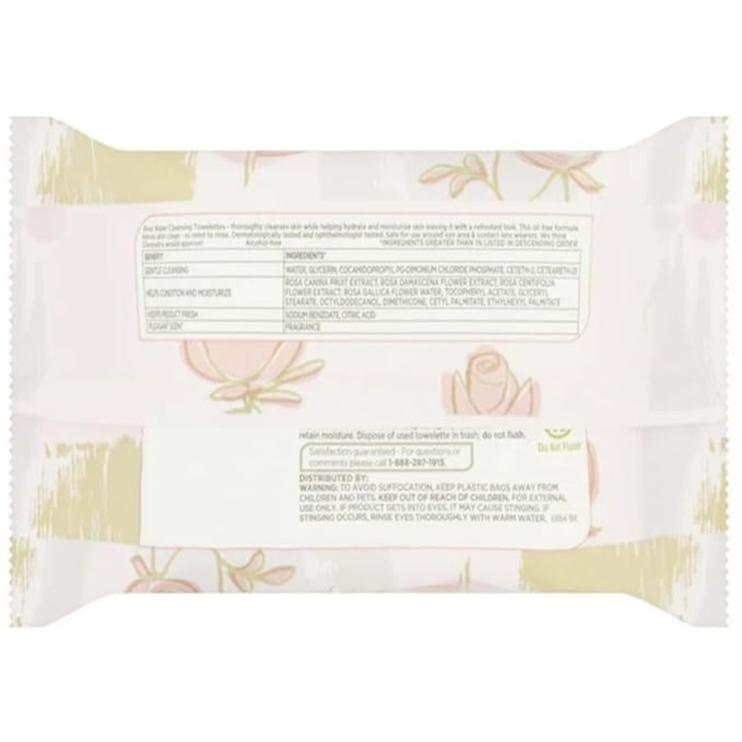 Equate Beauty Rose Water Cleansing Towelettes, Oil-Free, Pre-Moistened, 40 Count, Suitable for Eczema Prone Skin (2 PACK)