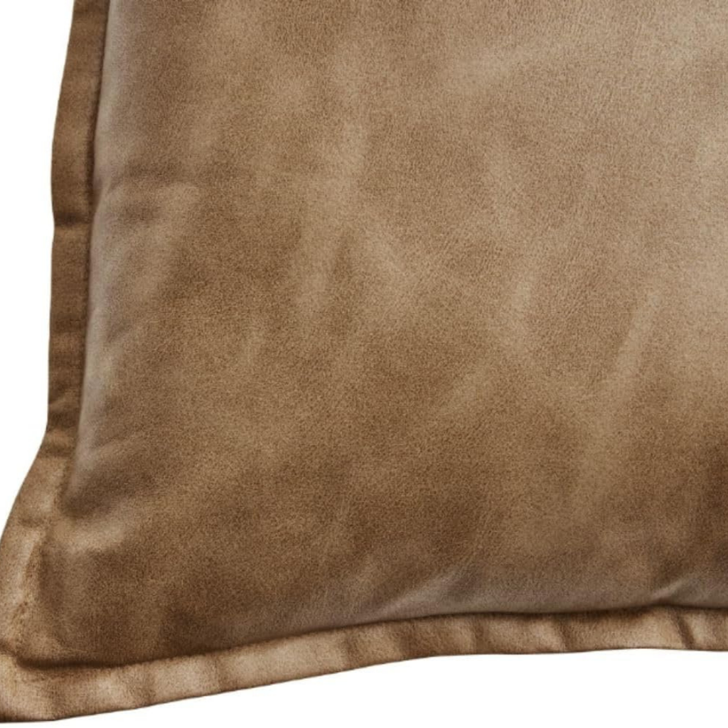 Blazeeria & Co Genuine Beige Leather Pillow Cover Case for Lumbar Throw Couch Pillows - Modern Farmhouse Decorative Sofa Thick & Soft Cushion Covers (Beige, 14" x 24")