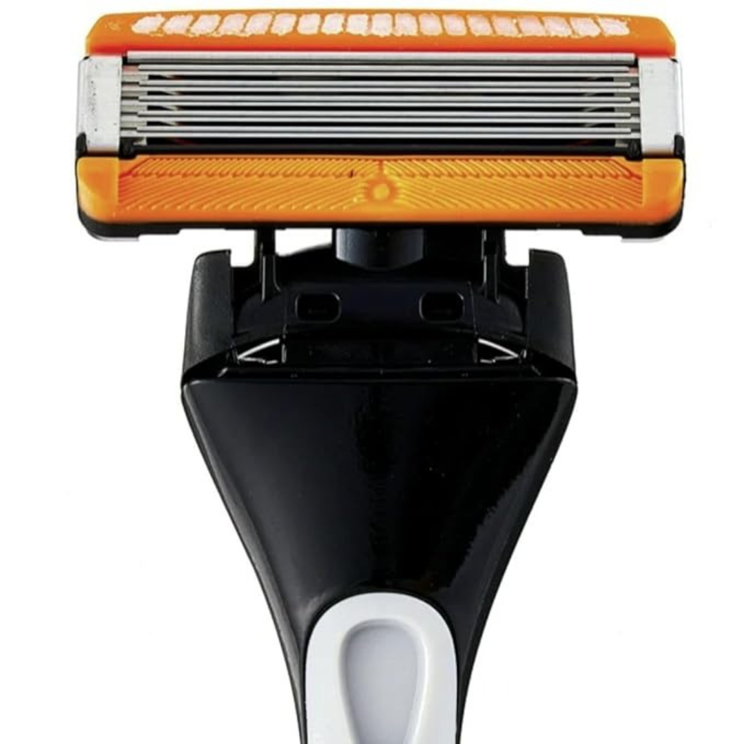 Equate 5 Blade Razor with Trimmer, Triple Coated Blades, Lubrication Strips, Flip Back Trimmer, 1 Razor and 2 Refills, 2 Pack