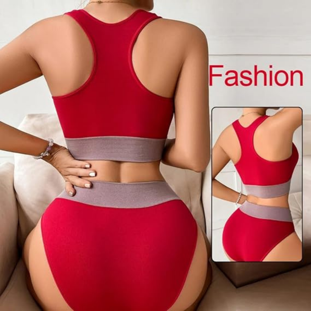 Blazeeria & Co Women Seamless Breathable Bras and Panties Sports Bikini Set - Yoga Sport Lingerie Set
