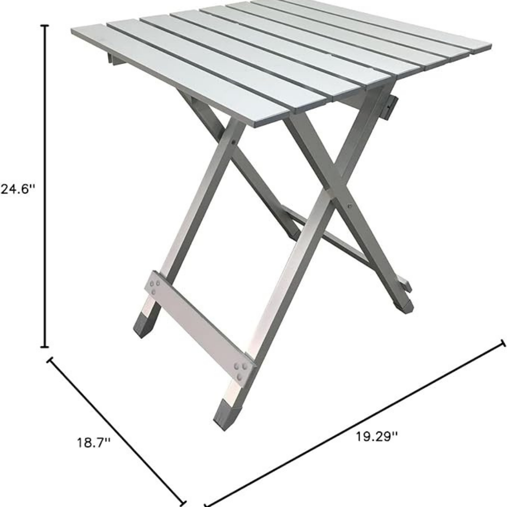 Outdoor Camping Table Silver Rectangular Folding