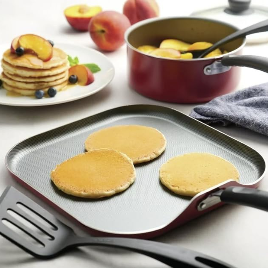 Blazeeria Primaware 18 Piece Nonstick Pots & Pans Cookware Set Kitchen Kitchenware Cooking NEW (RED)