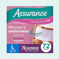 Assurance Women's Incontinence & Postpartum Underwear, L, Maximum Absorbency (72 Count), Large
