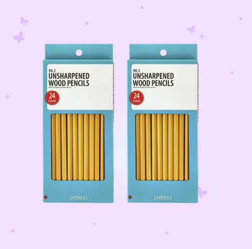 Wood-Cased Pencils, Unsharpened, 2 HB Soft, Yellow, 8 Pack (192 Count)