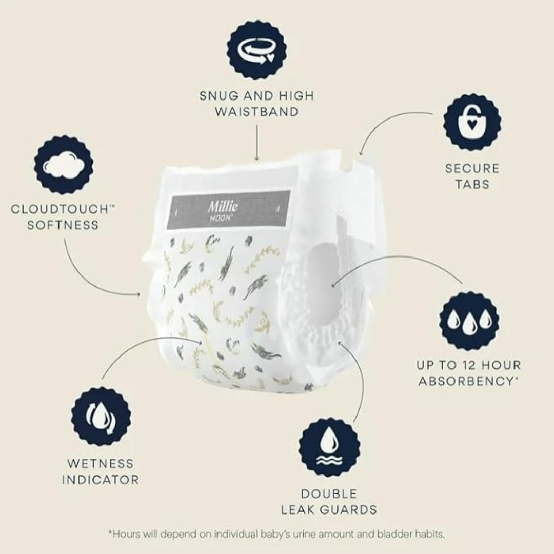 Millie~Moon Luxury Diapers ~ (Size-3 and Count-160 2 Pack)