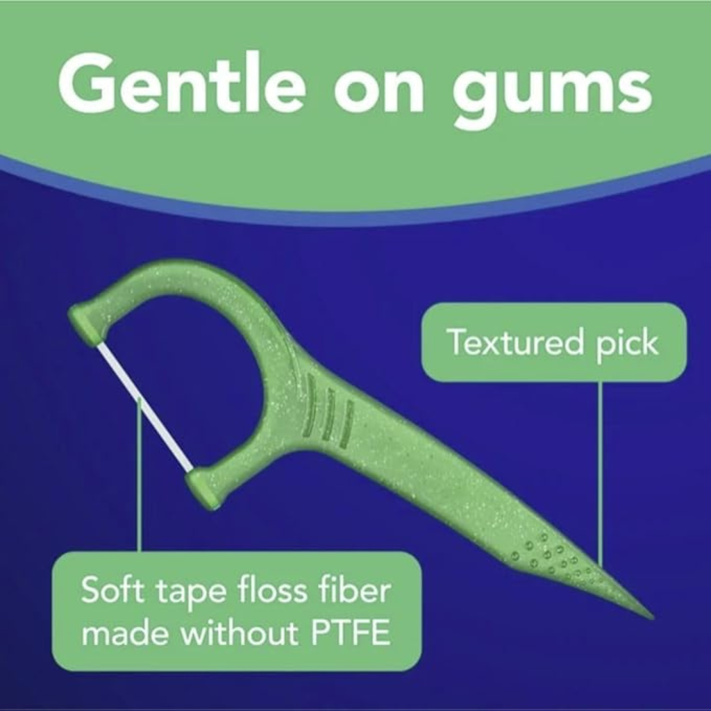 Equate Sensitive Clean Floss Picks, Mouthwash Burst Mint, Gentle on Gums, 300 Count, 2 Pack