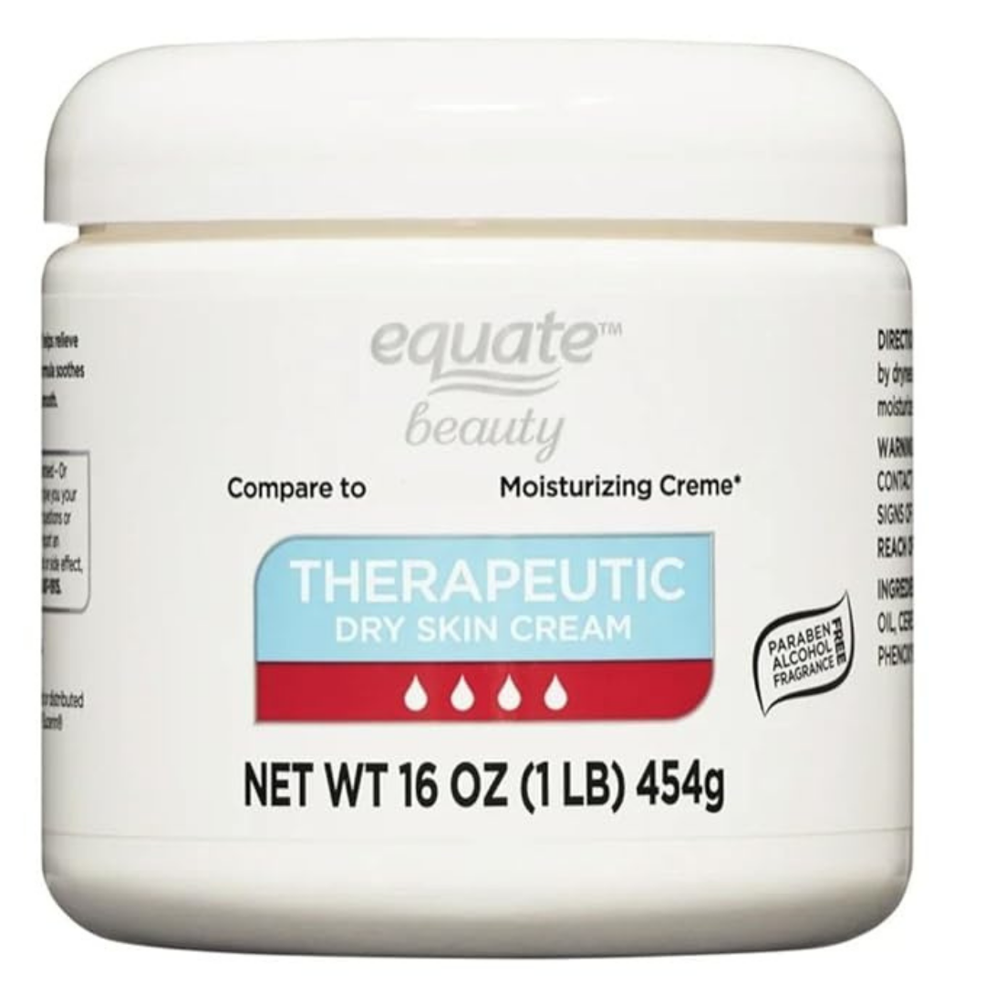 Equate Therapeutic Dry Skin Cream Advanced Repair Body Cream for Very Dry Skin, Fragrance Free Daily Body Moisturizer, 16 Oz Jar (3 Pack)