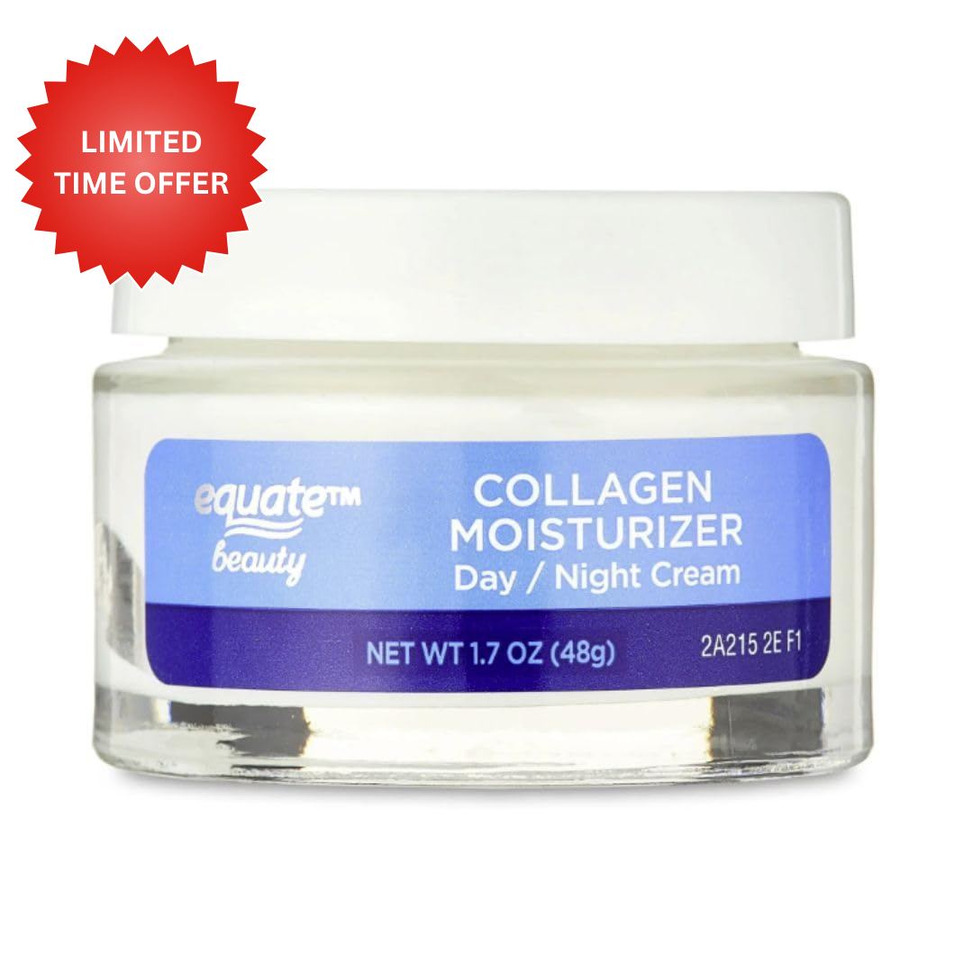 Equate Collagen Day & Night Moisturizer for Face Care to Smooth & Soften Skin, 1.7 oz (3 Pack)
