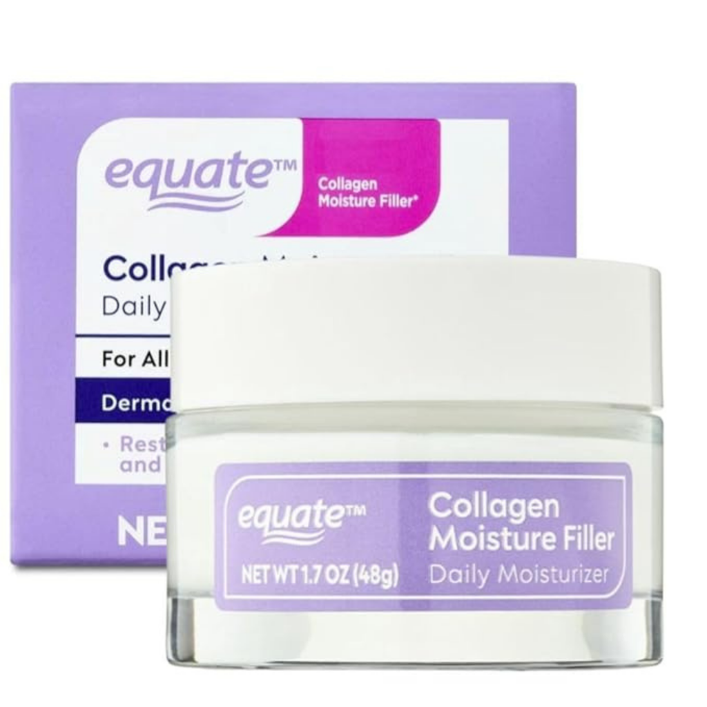 Equate Collagen Moisture Filler Daily Moisturizer, 1.7 oz, Hydrating Cream for Fine Lines and Firmness (2 Pack)