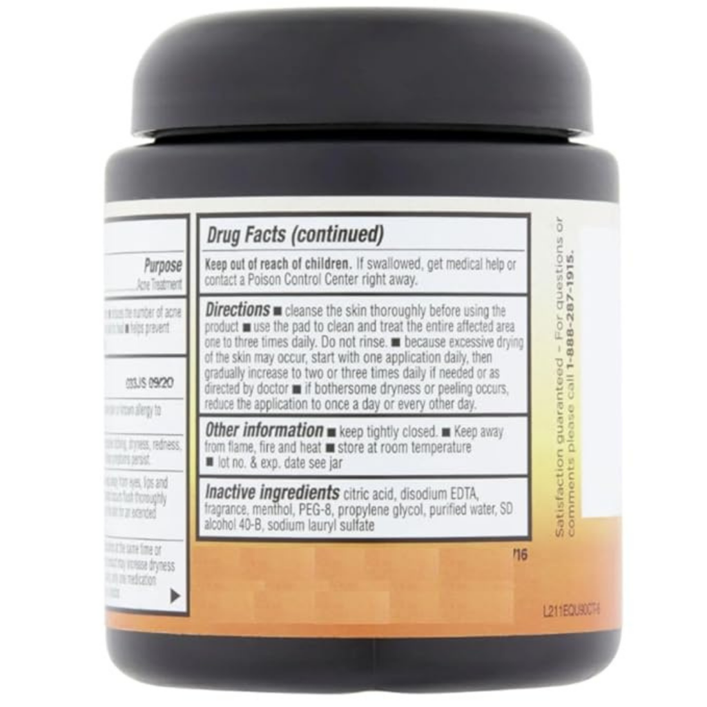 Equate Beauty Maximum Strength Cleansing Pads, 2% Salicylic Acid Acne Treatment, 90 Pads