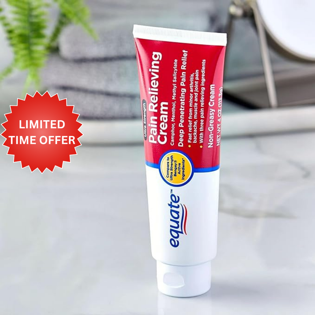 Equate Ultra Strength Pain Relieving Cream Muscle Rub, 4-Ounce Tube (2 Pack)