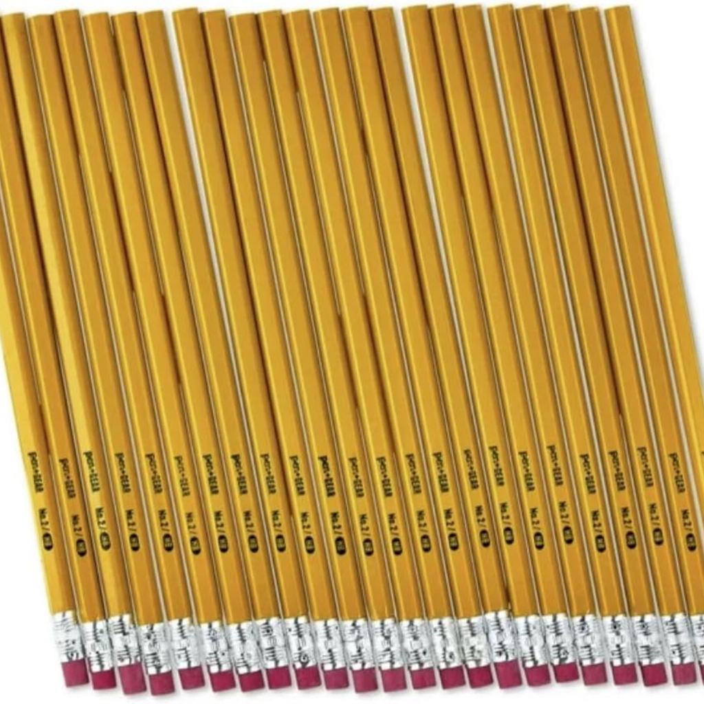 Wood-Cased Pencils, Unsharpened, 2 HB Soft, Yellow, 8 Pack (192 Count)