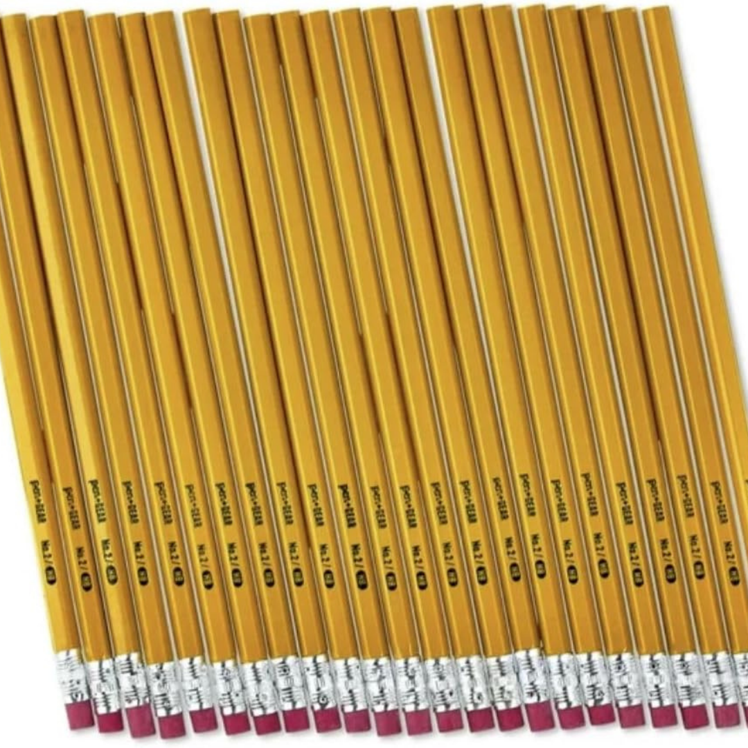 Wood-Cased Pencils, Unsharpened, 2 HB Soft, Yellow, 8 Pack (192 Count)