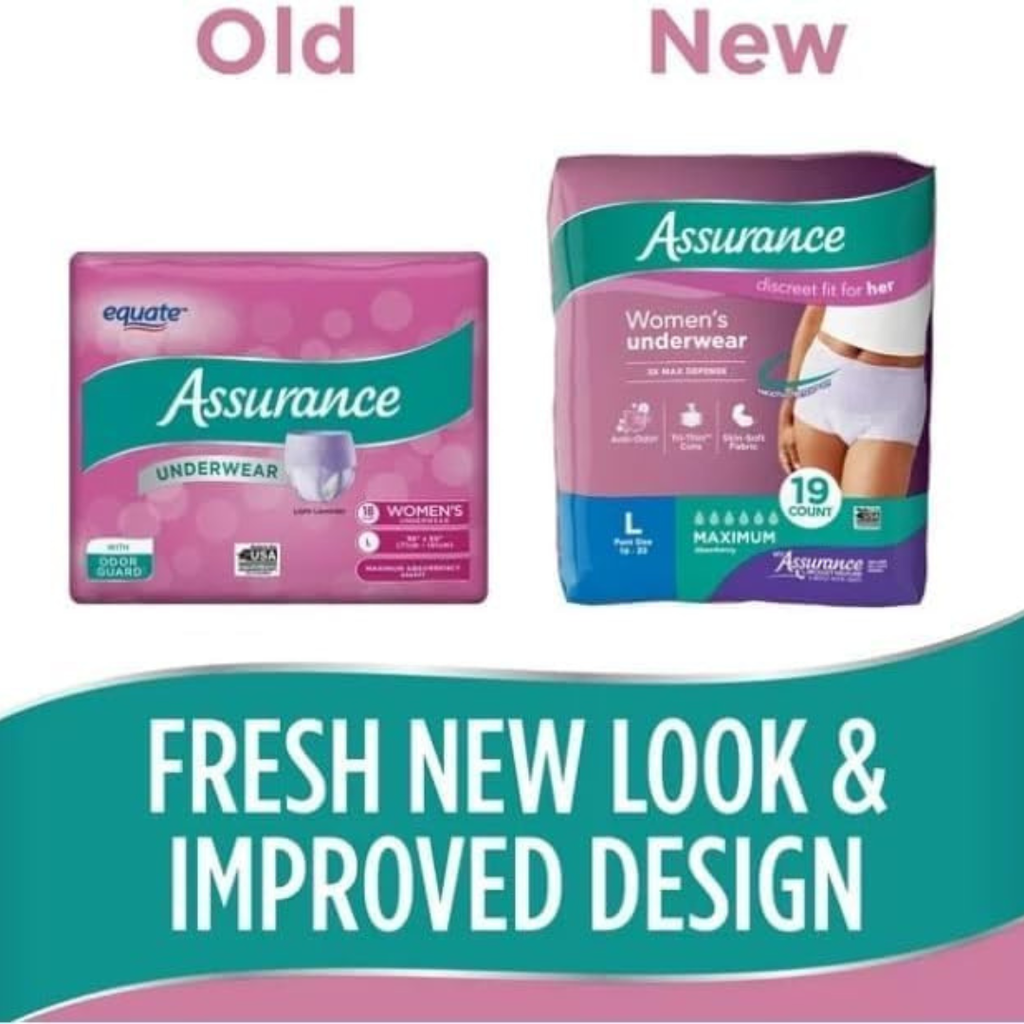 Women's Incontinence & Postpartum Underwear, L, Maximum Absorbency (19 Count), Large, Lavender