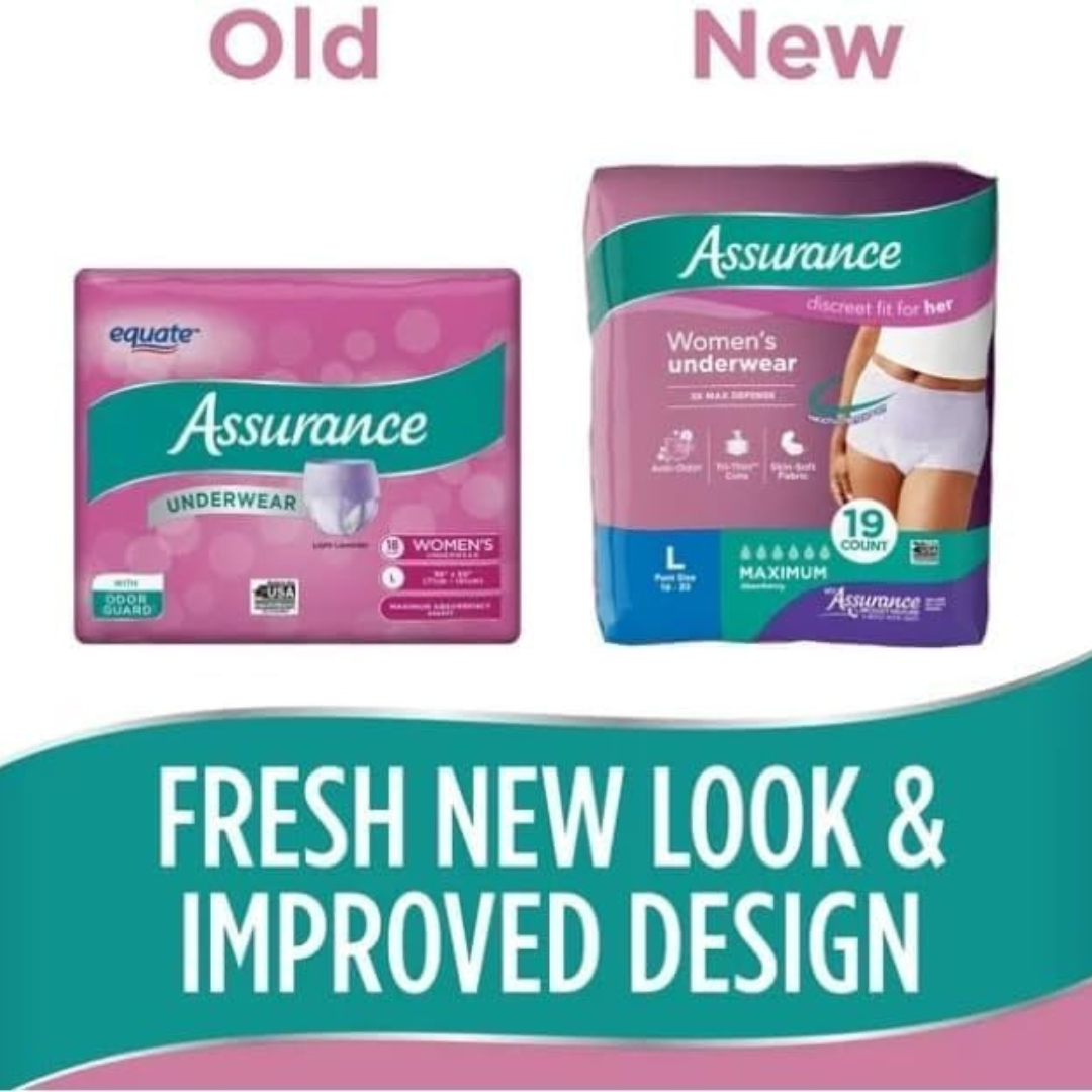 Women's Incontinence & Postpartum Underwear, L, Maximum Absorbency (19 Count), Large, Lavender