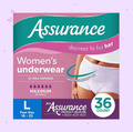 Generic Assurance Women's Incontinence & Postpartum Underwear, L, Maximum Absorbency (36 Count), Large, White