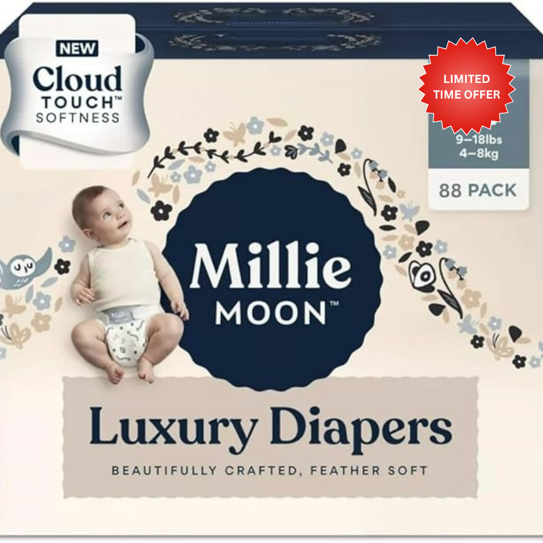 Millie Moon Luxury Disposable Diapers COUCHES DE Luxe (88 Diapers (9lbs-18lbs)