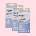 Equate Anti-Fog Lens Wipes, Pre-Moistened, for All Kinds of Lenses, 6x5 Inches, 30 Count, 3 Pack