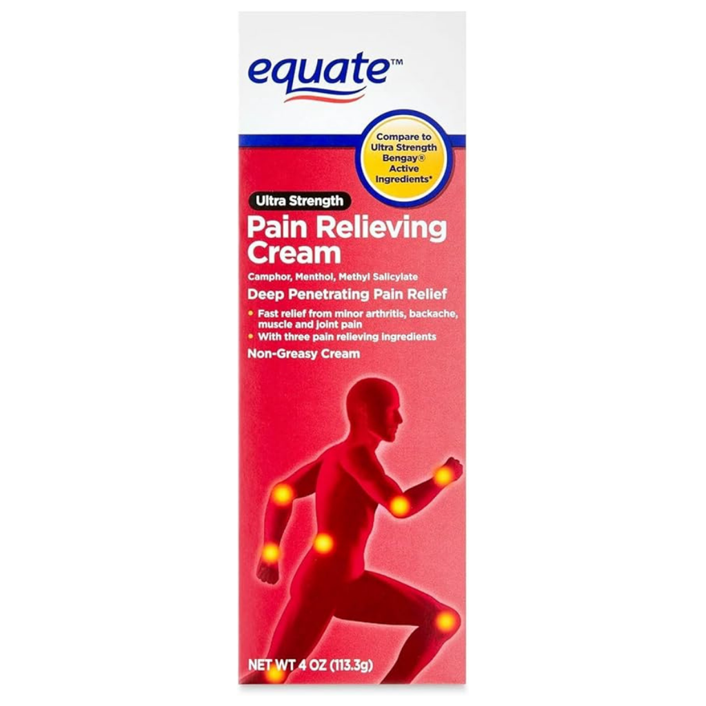 Equate Ultra Strength Pain Relieving Cream Muscle Rub, 4-Ounce Tube (2 Pack)