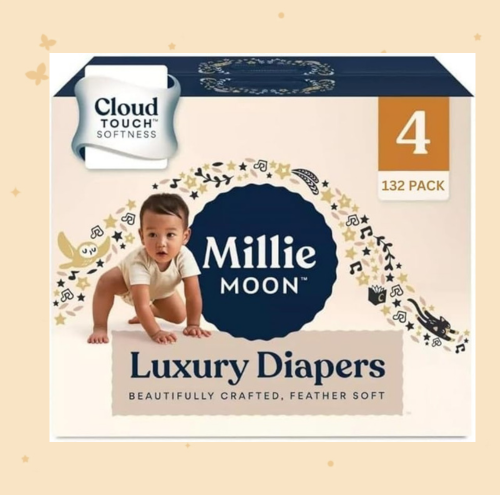 Millie Moon Luxury Diapers (Size-4 and Count-132) White(Pack of 2)