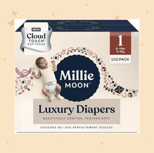 Millie Moon Luxury Disposable Diapers COUCHES DE Luxe (100 Diapers (6lbs-11lbs))