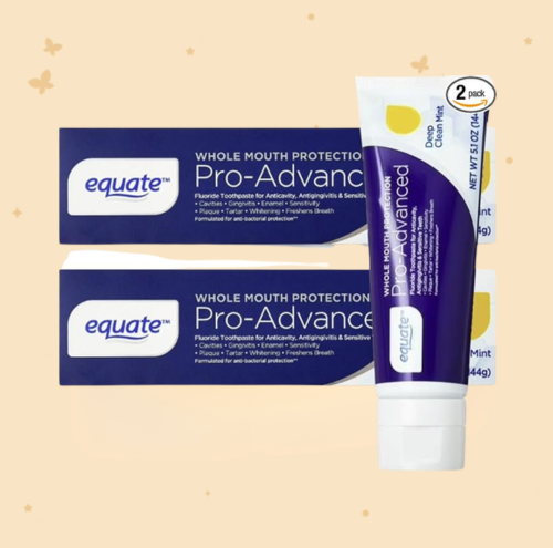 Equate Pro-Advanced Whole Mouth Protection Fluoride Toothpaste, Deep Clean Mint, 5.1 oz, 2 Pack