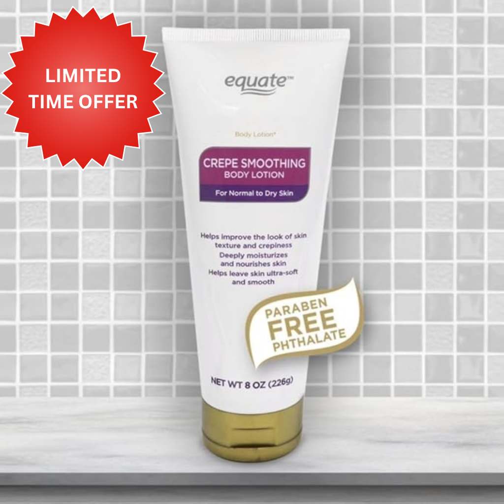 Equate Crepe Smoothing Body Lotion for Normal to Dry Skin, Paraben Free, 8 oz, 3 Pack