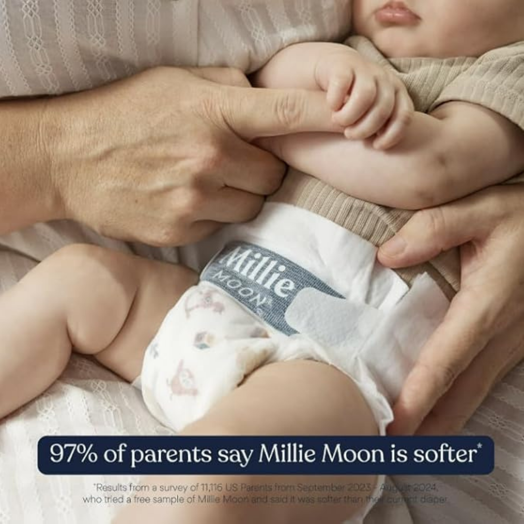 Millie Moon Luxury Disposable Diapers COUCHES DE Luxe (88 Diapers (9lbs-18lbs)