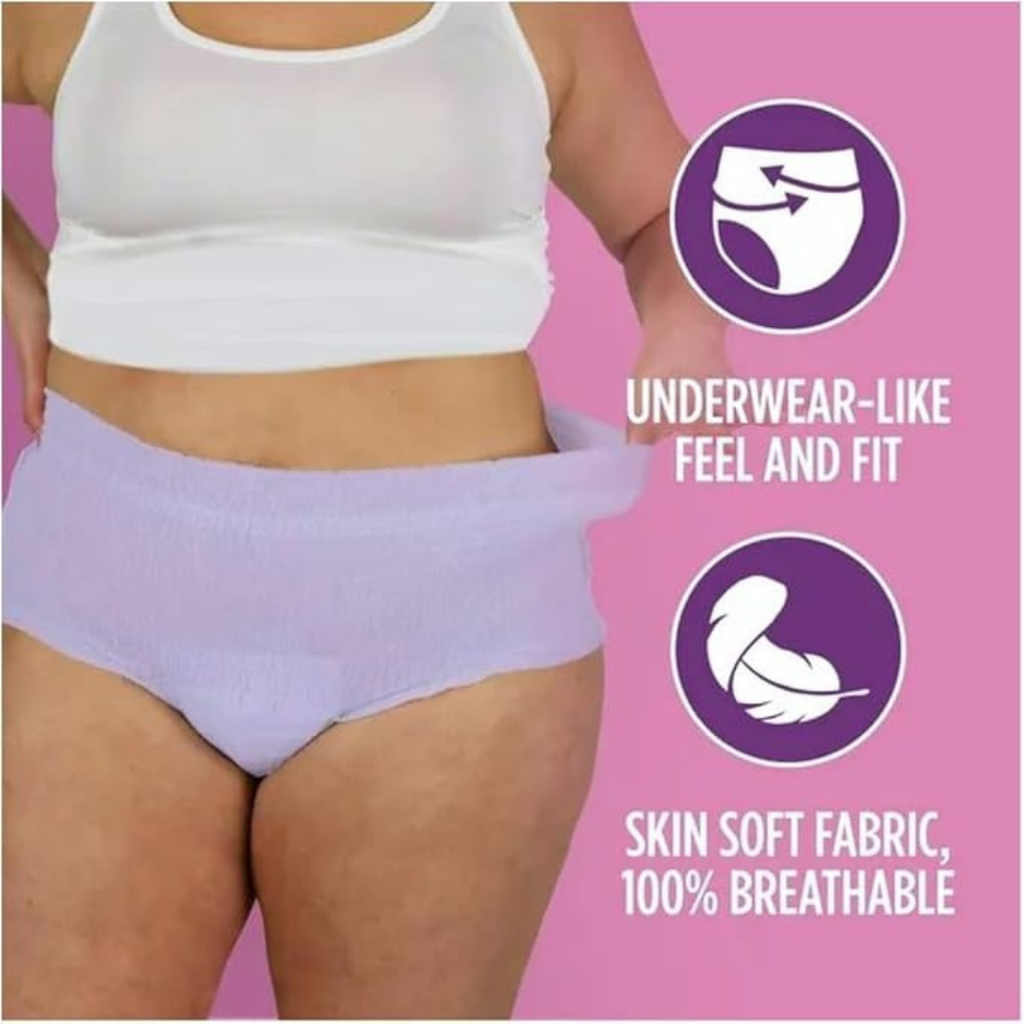 Assurance Women's Incontinence & Postpartum Underwear, XS, Maximum Absorbency (72 Count), X-Small, Purple