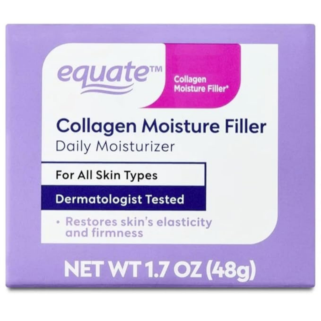 Equate Collagen Moisture Filler Daily Moisturizer, 1.7 oz, Hydrating Cream for Fine Lines and Firmness (2 Pack)