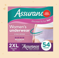 Assurance Women's Incontinence & Postpartum Underwear, 2XL, Maximum Absorbency (54 Count)