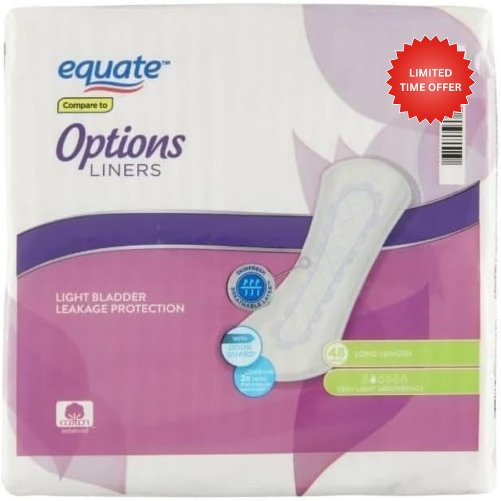 Generic Women Options Liners, Long Length, Very Light Absorbency, 48 Count (Pack of 1)