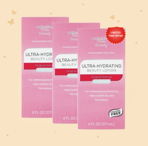Equate Beauty Ultra-Hydrating Beauty Lotion, Original Formula, Paraben Free, Non-Greasy, 6 fl oz, 3 Pack