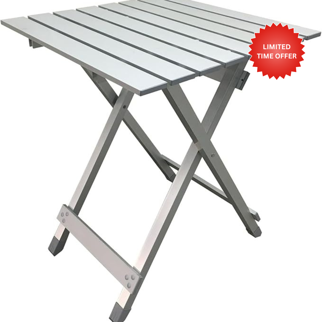 Outdoor Camping Table Silver Rectangular Folding