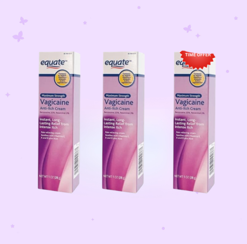 3 packs of Maximum Strength Vagicaine Anti-Itch Cream, 1oz, By Equate (3 Pack)