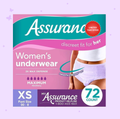 Assurance Women's Incontinence & Postpartum Underwear, XS, Maximum Absorbency (72 Count), X-Small, Purple