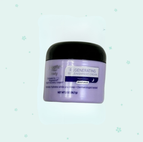 Equate Regenerating Replenishment Night Cream for Moisturizing Face Care, 2 oz, Night Recovery Cream