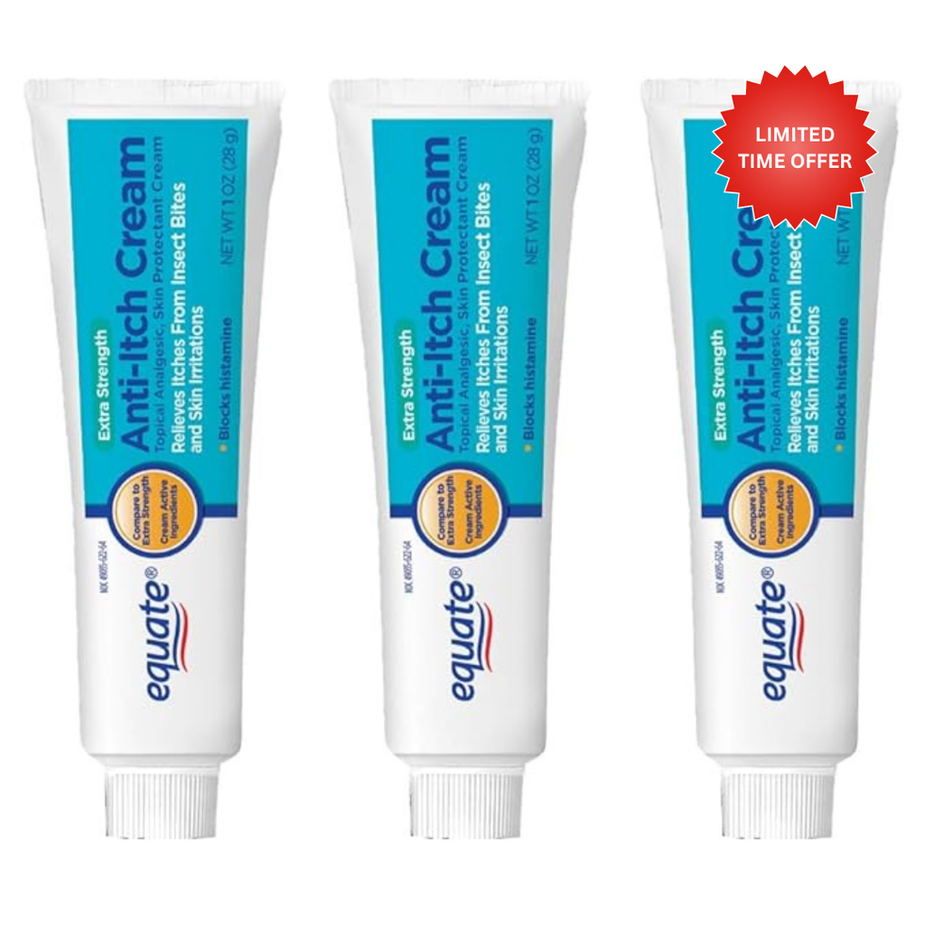 Equate Extra Strength Anti-Itch and Skin Protectant Cream, 1 Ounce (3 Pack)