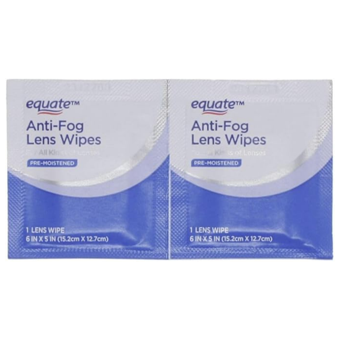 Equate Anti-Fog Lens Wipes, Pre-Moistened, for All Kinds of Lenses, 6x5 Inches, 30 Count, 3 Pack