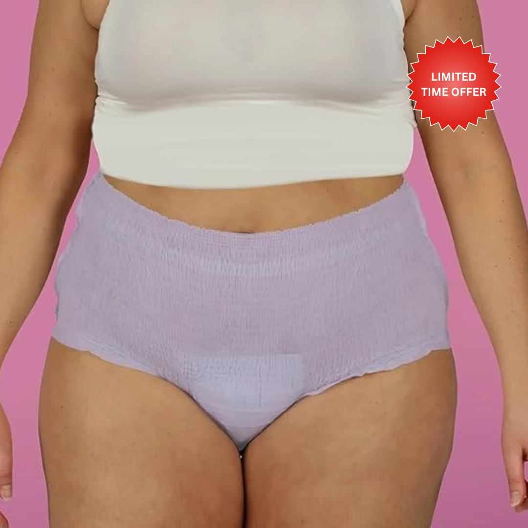 Women's Incontinence & Postpartum Underwear, 2XL, Maximum Absorbency (36 Count), Purple