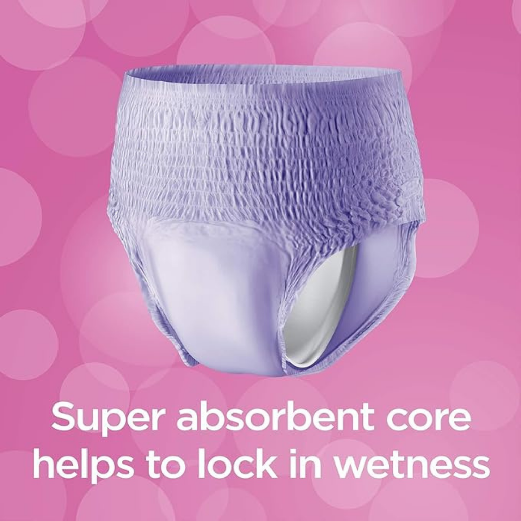 Women's Incontinence & Postpartum Underwear, 2XL, Maximum Absorbency (36 Count), Purple