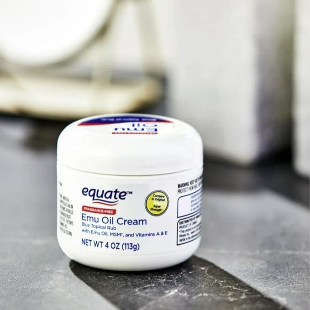 Equate Emu Oil Cream Blue Topical Rub, 4 oz, (2 Pack)