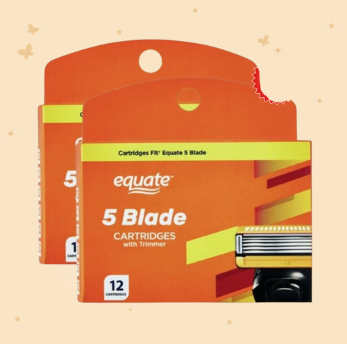 Equate 5 Blade Razor Cartridge Refills with Trimmer, compatible with Equate 5 Blade Handles, 24 Count 2 PACK