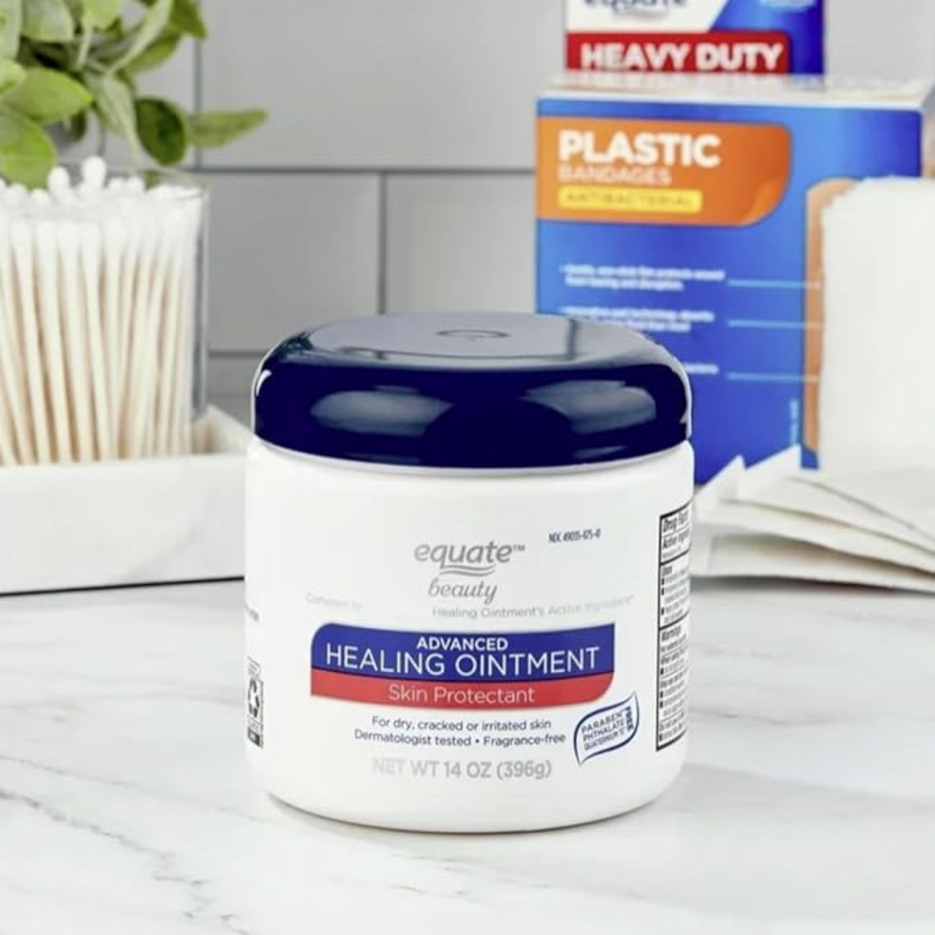 Equate Healing Ointment, Advanced Therapy Skin Protectant, Multi-Purpose Healing Ointment and Body Moisturizer, Holiday Gifts for Self Care, 14 Oz Jar (3 Pack)