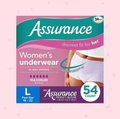 Assurance Women's Incontinence & Postpartum Underwear, L, Maximum Absorbency, 54 Count (1 Pack), Large