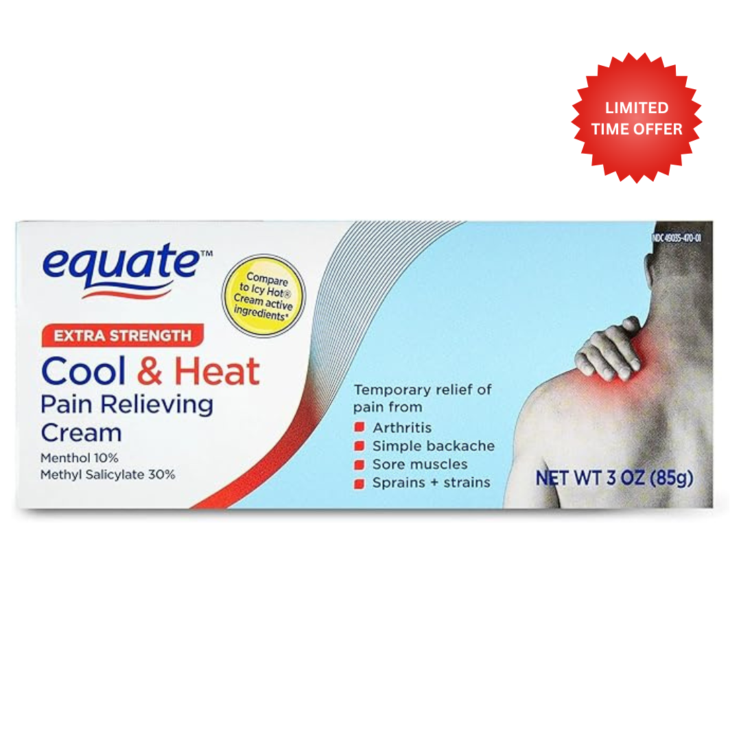 Equate Extra Strength Cool & Heat Pain Relieving Cream, 3 oz, Pack of 3
